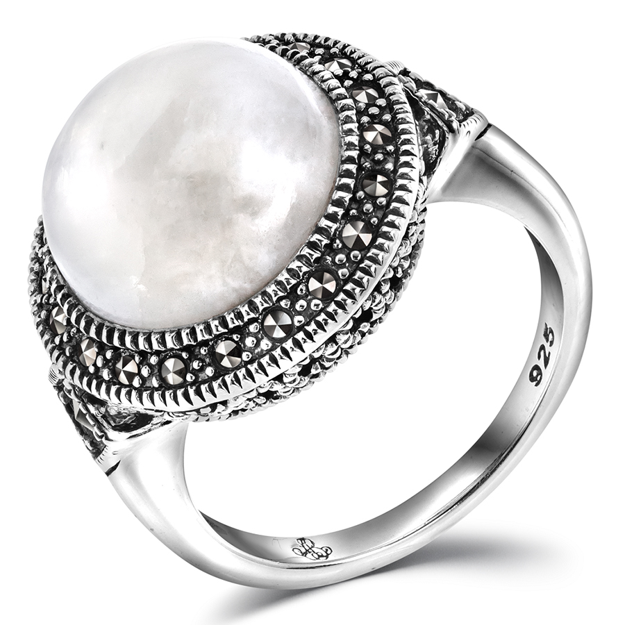 Кольцо, серебро, микс полудрагоценных камней, TJR661